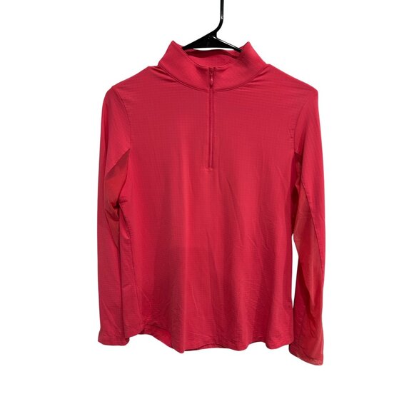 IBKÜL Quarter Zip UPF 50+ Quick Dry Pullover Top Red Sz Medium Athleisure - Picture 1 of 11